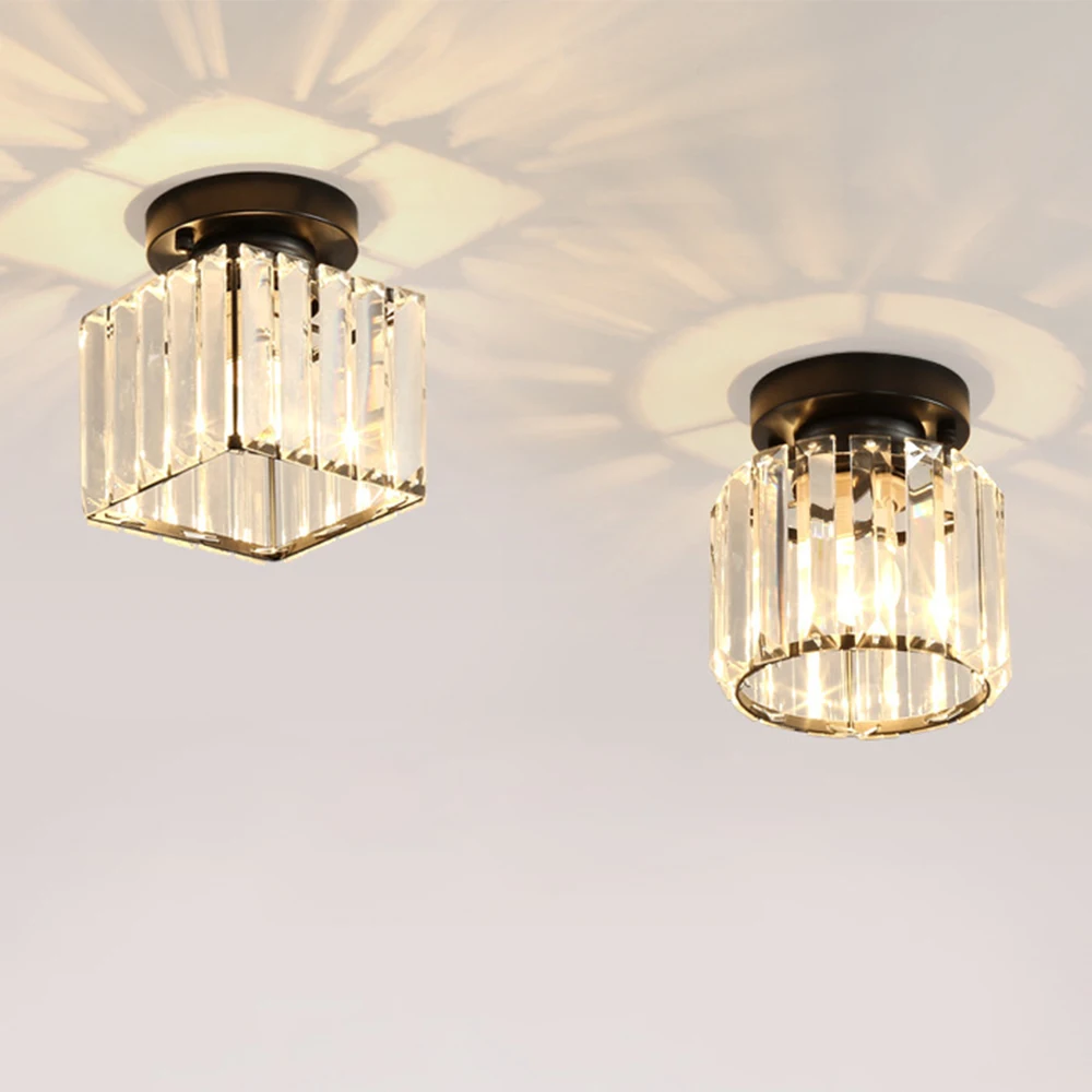 Люстра светодиодная круглая квадратная с кристаллами E14|Потолочные лампы| |