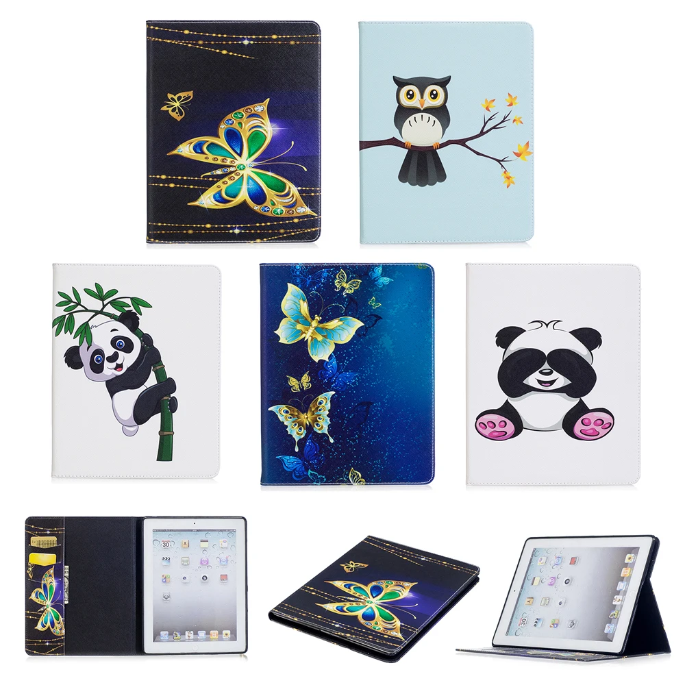 Чехол книжка из искусственной кожи с мультяшными животными для ipad Mini1 2 3 чехол