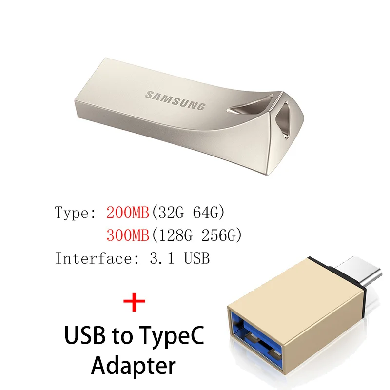 SAMSUNG USB флэш-накопитель 64 Гб/32 128 ГБ флэш-накопитель 128 Гб 64 Гб оперативной памяти, 32 Гб встроенной памяти, 256 GB 300MB Ручка привода 3,1 USB флеш-диск на ключе памяти для телефона - Цвет: BE3 B