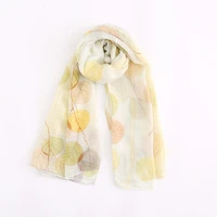 new fashion european and american country seasons style leaf pattern style soft voile scarves scarf