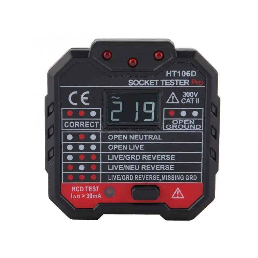 AC 48~ 250 В HT106D/HT106B/HT106E Многофункциональный Электрический тестер розетки инструмент для проверки неисправности сети