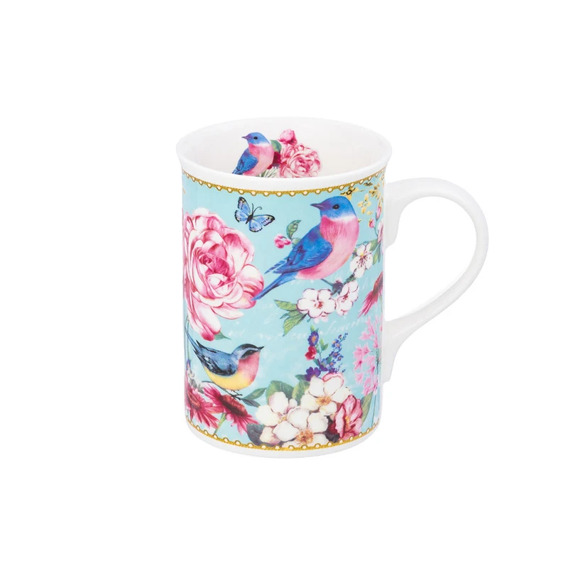Кружка 300 мл 11*7 5*10 5 см &ampquotПтицы в цветах &ampquot NEW BONE CHINA |