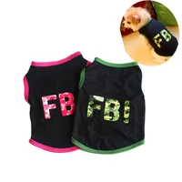 summer cotton breathable pet dog clothes fbi camouflage letter print small dogs vest t shirt xs l puppy cats vests clothing