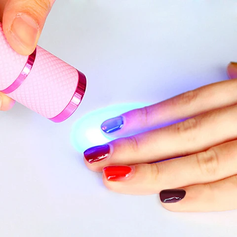 4 цвета на выбор, Портативная Сушилка для ногтей, миниатюрный светодиодный фонарик, УФ-лампа, лампа для отверждения гель-лака для ногтей фонарь инструмент для маникюра