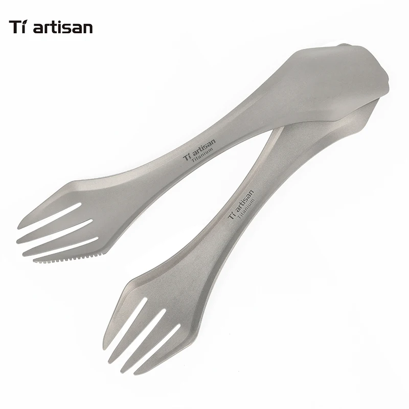 Tiartisan чистый титан легкий Открытый Ложка Вилка Нож Кемпинг столовые приборы