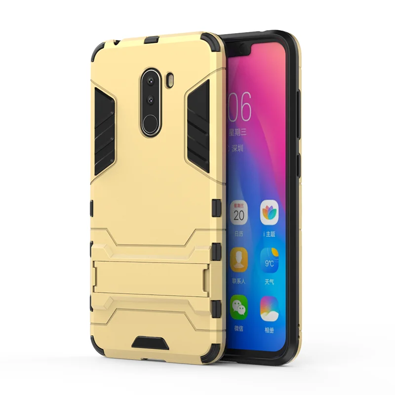 gold Yuetuo роскошный защитный чехол для xiaomi mi Pocophone poco F1 F 1 Гибридный ударопрочный чехол для телефона из ТПУ Жесткий Чехол для задней панели чехол etui f1 - Цвет: gold