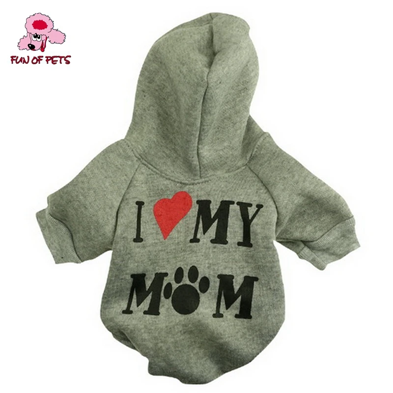 Флисовые Толстовки для собак и кошек в стиле Love My Mom одежда милые толстовки