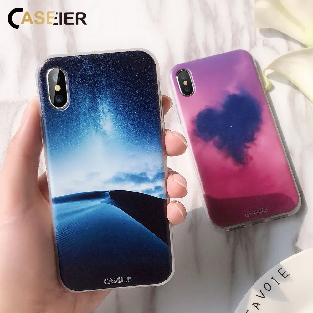 Роскошный мягкий чехол caseier для iPhone 5S 5 6 s 6s 7 8 Plus X SE силиконовые чехлы с рисунком |