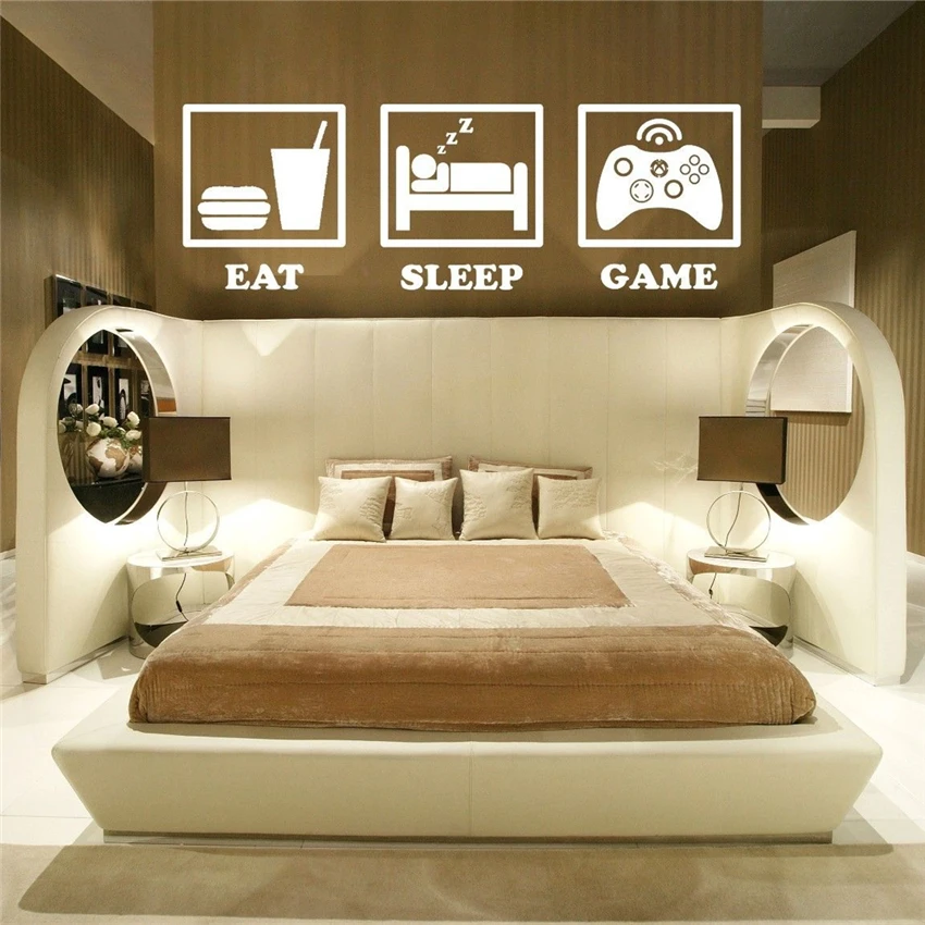 Eat Sleep игры XBOX контроллер игровой наклейки на стены искусства декоративные для