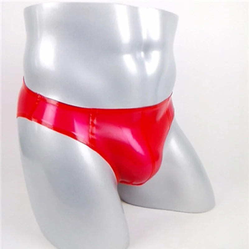 Ручной работы Для мужчин красный латексные трусы резиновые шорты Dropshopping