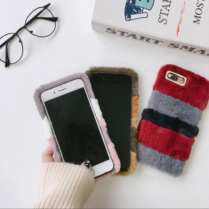 Пушистый мех кролика чехол для iPhone X S R M 8 6 6 S 6 Plus 7 8 плюс мило флэш-алмаз камера Мягкий силиконовый чехол для телефона Coque