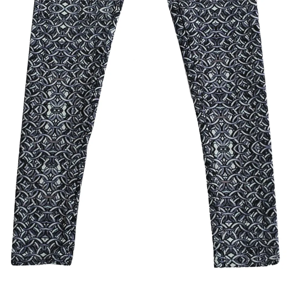 Женские эластичные леггинсы повседневные Черные Леггинсы с 3d цифровой печатью и