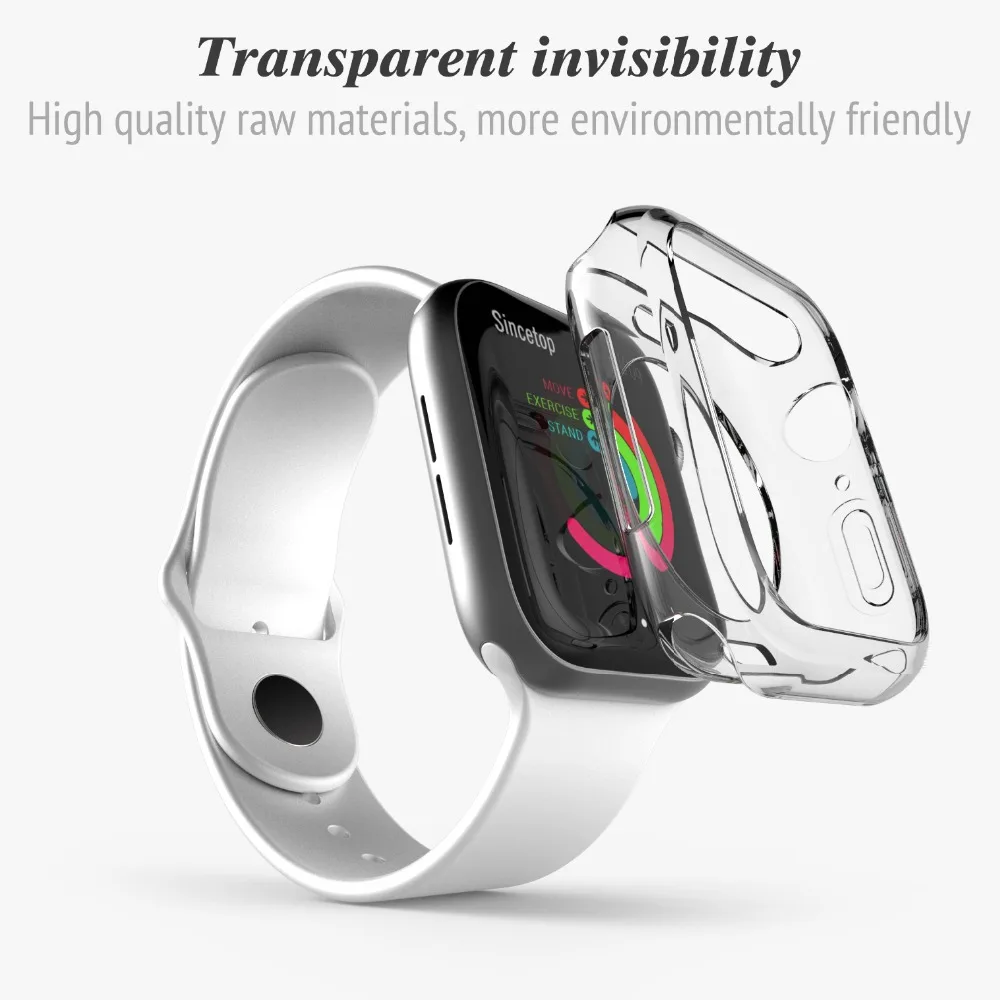 Силиконовый чехол для Apple Watch series 4 44 мм 40 мягкий iWatch Универсальный Ультратонкий