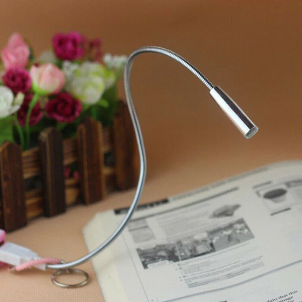 Портативный USB СВЕТОДИОДНЫЙ книжный светильник, металлический шланг, защита глаз, одна лампа, Дополнительный внешний аккумулятор для ноутбука, usb лампы, светодиодная лампа для чтения, лампа для книг
