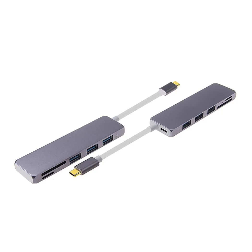 Type-C HUB USB-C to USB3.0 Micro USB TF Grey SD 15cm/5.9inch Card Reader Adapter Converter | Компьютеры и офис