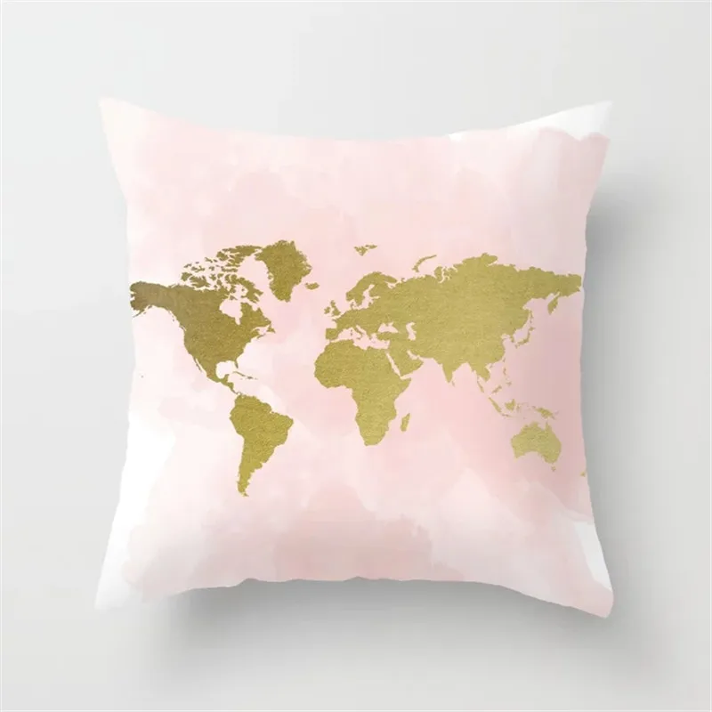 Cushion Covers23 Стиль простой Винтаж карта мира узор чехол для подушки из полиэстера Подушка Чехол домашний декор для автомобиля диван наволочка - Цвет: Cushion Covers23