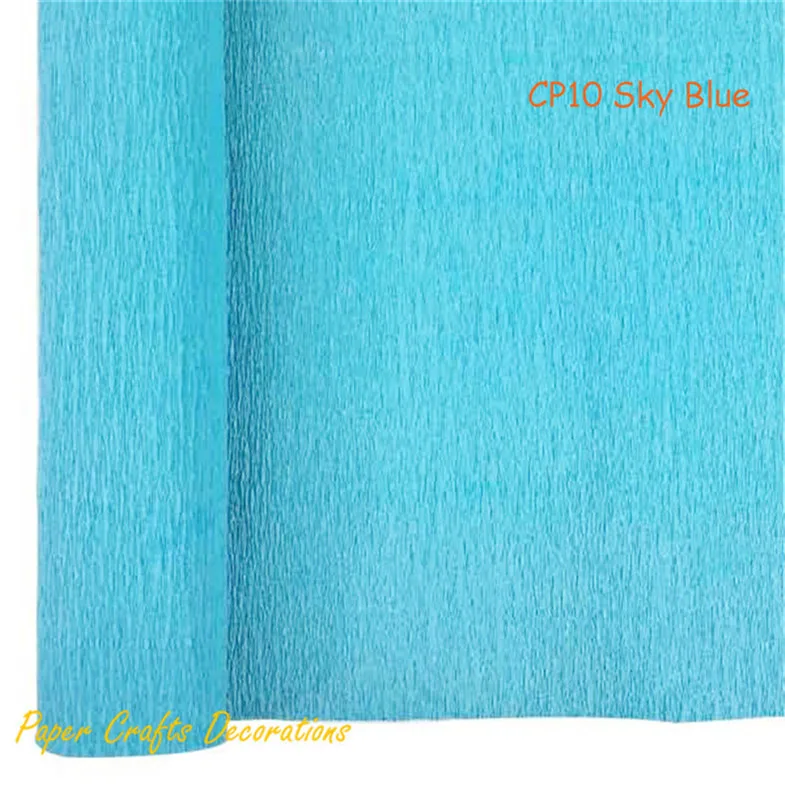 CP10 Sky Blue 1 рулон) 50 см* 2,5 м индивидуальный светильник, рулон розовой креповой бумаги, итальянские вечерние украшения для подарков - Цвет: CP10 Sky Blue