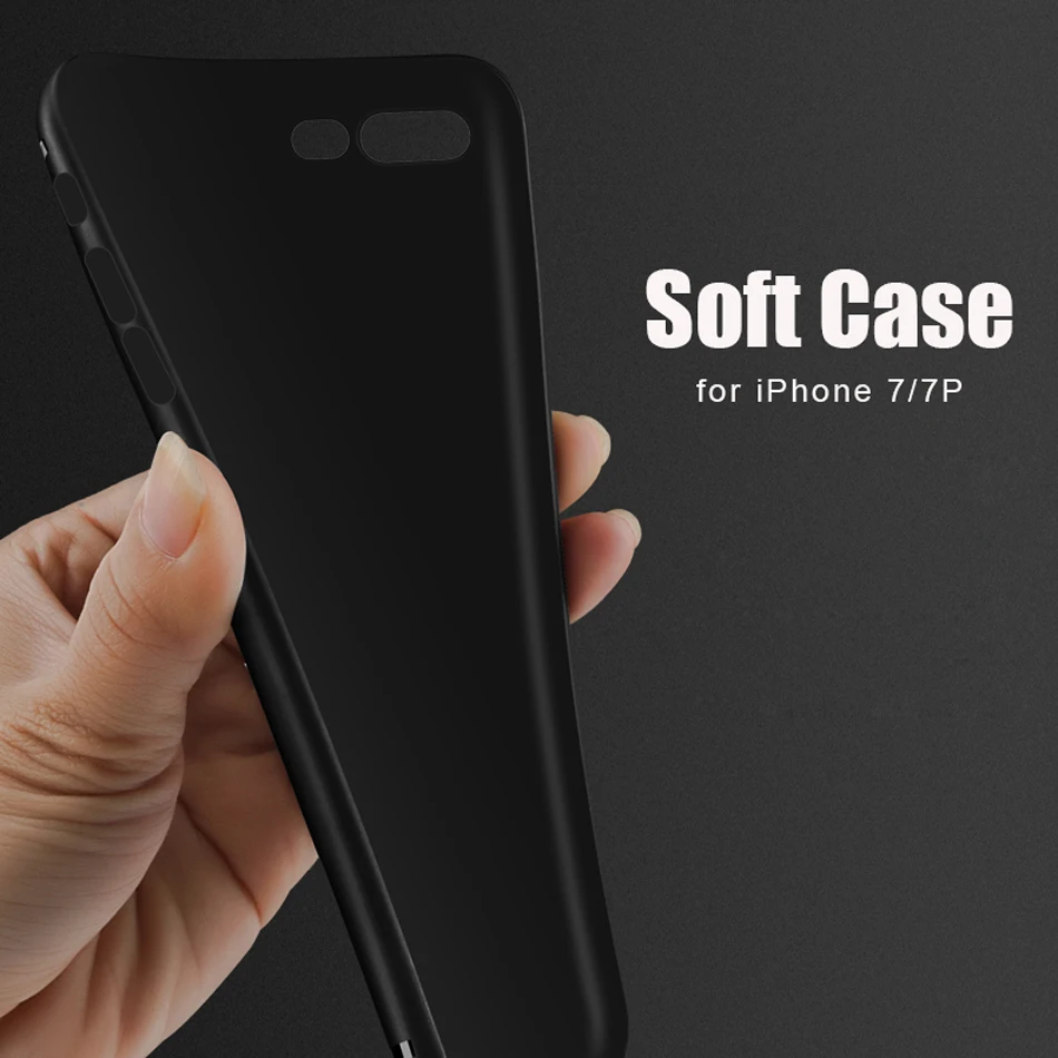 Мягкий тонкий чехол KOLPLER для iphone 7 мягкий матовый из ТПУ ударопрочный чехол-бампер