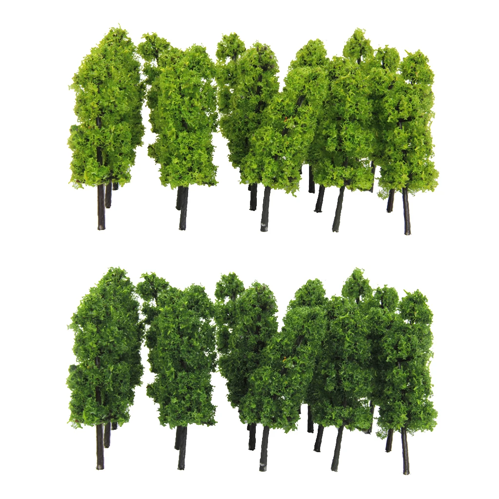 

20Pieces Pagoda Trees Model Train Railroad Miniature Scenery Layout Wargame Diorama Z Scale 1:200