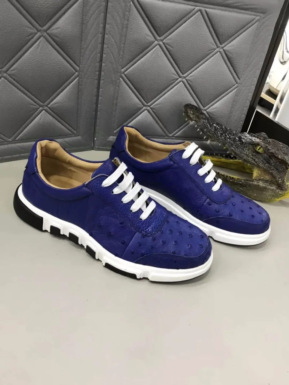 100% Genuine real Ostrich skin leather men fashion shoe with cow lining soild quality base 2019 new style shoes | Обувь