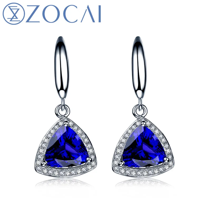 ZOCAI 18K серьги из белого золота 1 8 CT сертифицированные подлинные подвески