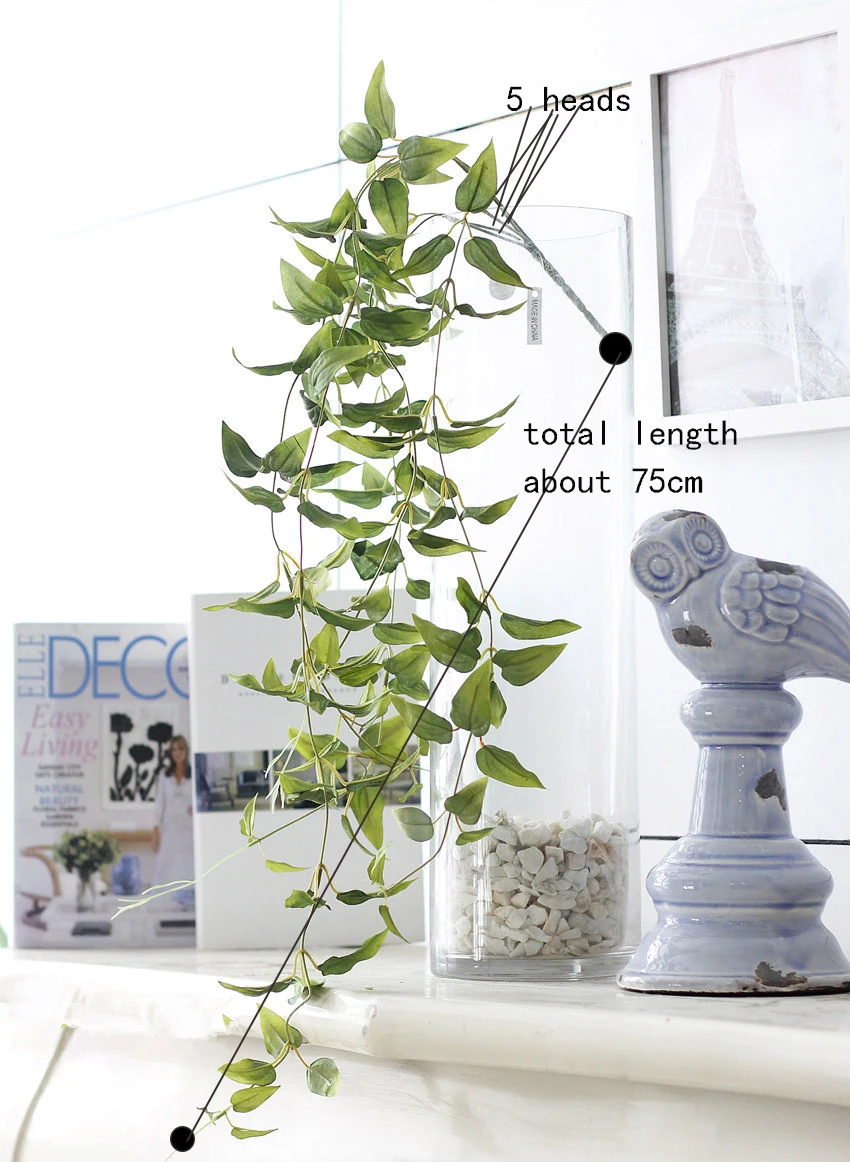 

5 bifurcation, acacia rattan cane leaf emulators 126 green material Valentine's day home household artificial flowers