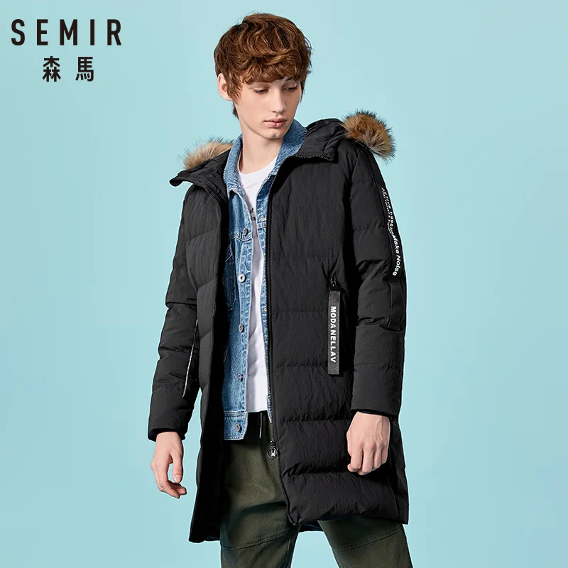 Куртка SEMIR Мужская теплая длинная Повседневная Верхняя одежда с воротником из