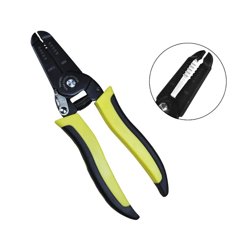 

WLXY 7 inch electrician professional wire stripper cutter crimping #4021 #4022 #4023 0.4-1.3mm AWG 16-26