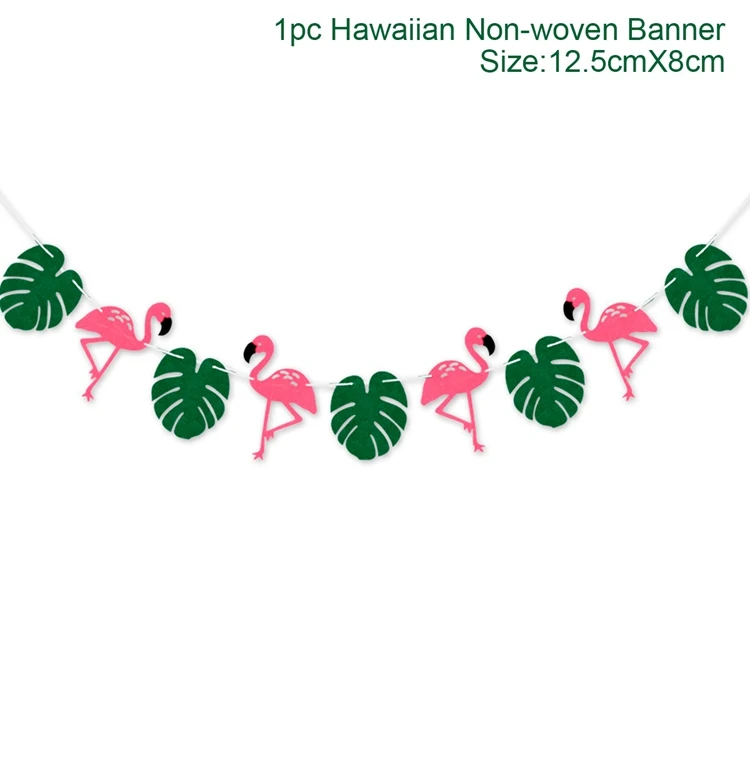 Banner 1 Гавайские Вечерние Декорации в виде фламинго Aloha Luau, летние тропические вечерние принадлежности в виде пальмовых листьев ананаса, Гавайские вечерние свадебные декорации на день рождения - Цвет: Banner 1