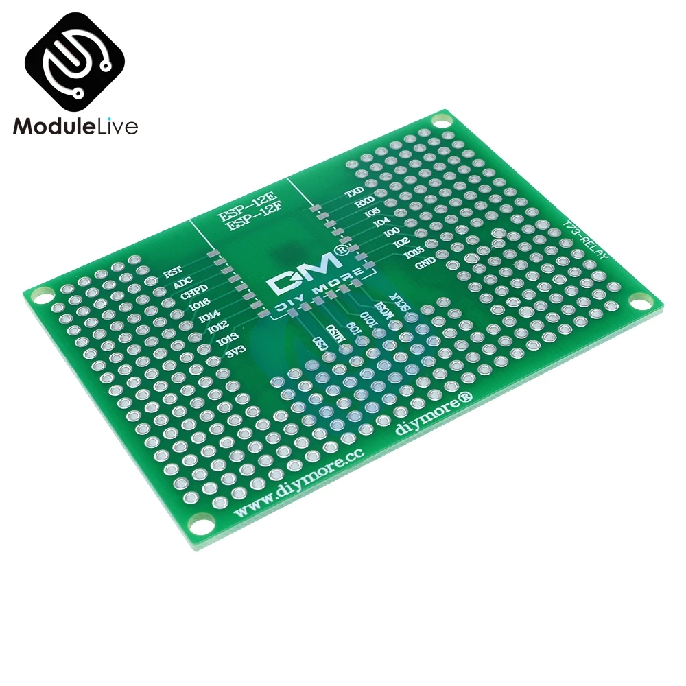 Двухсторонняя макетная плата для Arduino 5x7 см 50x70 мм реле ESP8266 Wi Fi ESP 12E ESP32