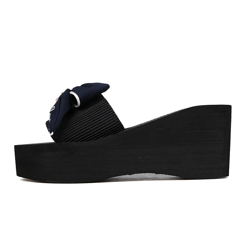 CNFIIA Women Slippers Outdoor Black Blue Home Ladies Fashion Slides Flip Flops Female Wedges High Cheap 2018 Summer New | Обувь