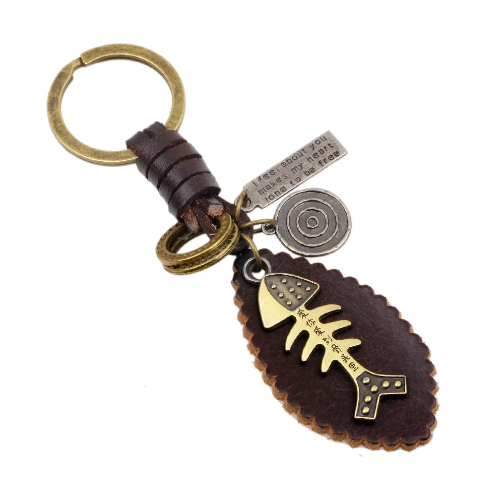 Новое поступление весны 2019 брелок из сплава в виде рыбьей кости модное