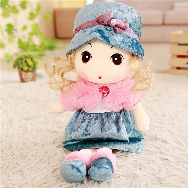 Blue Color Горячая Распродажа 45 см/60 см Модная Кукла для девочек, мягкая игрушка, милые фигурки, мягкая плюшевая игрушка для девочек, подарок на день детей, свадебная тряпичная кукла - Цвет: Blue Color