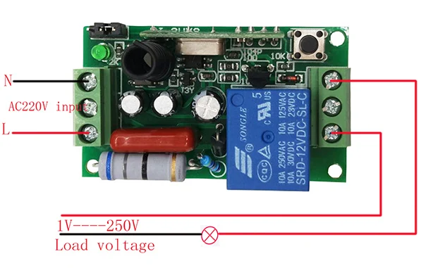 Xuanlongyuan AC 220 V 1CH 10A беспроводной переключатель дистанционного управления релейный выход радиоприемник Модуль+ передатчик двери гаража/жалюзи