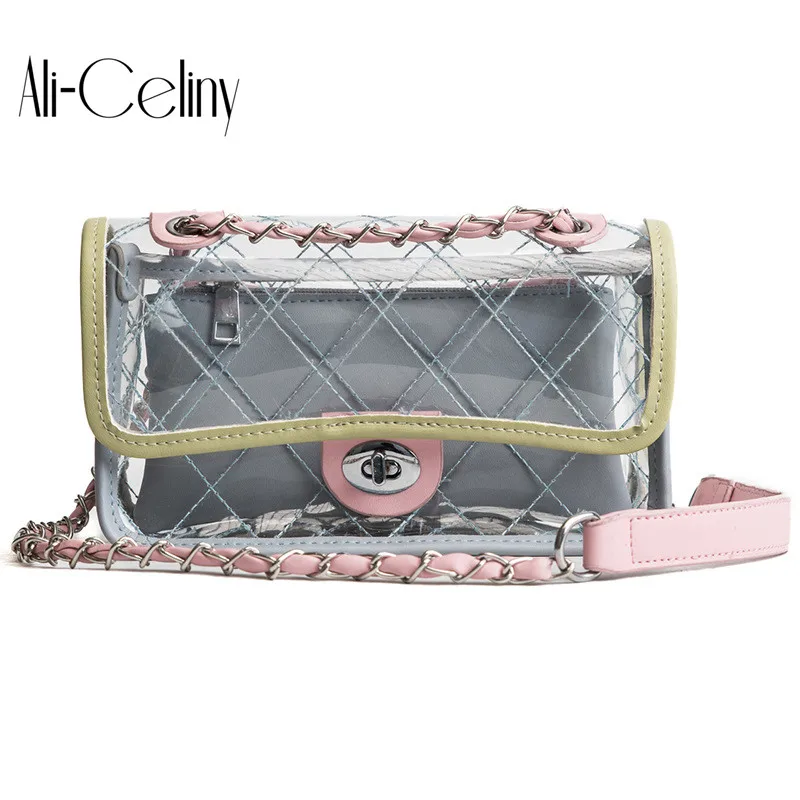 2021 хит продаж модный из ПВХ Прозрачный Прозрачная Сумка в форме ракушки цепочка