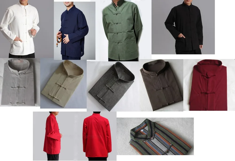 13 видов цветов мужские костюмы Тан из чистого хлопка рубашки с длинным рукавом