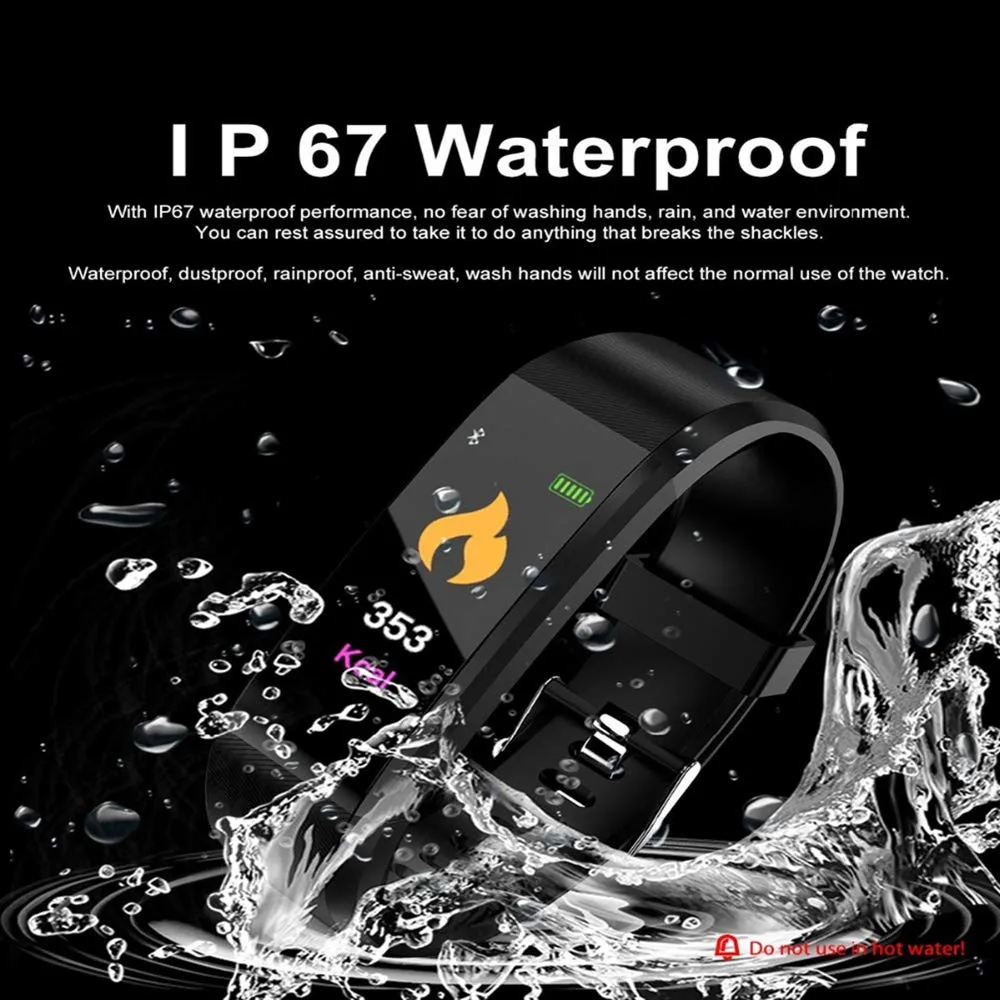 Фото 115 PLUS Smart Bracelet water proof Heart Rate Monitor Sleep Colorful Screen Vibrating Alarm Clock pk fitbits miband 3 Электроника 115 PLUS Smart Bracelet water proof Heart Rate Monitor Sleep Colorful Screen Vibrating Alarm Clock pk fitbits miband 3 Электроника