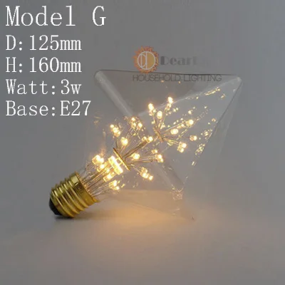 220 V-240 V E27 винтажный Ретро светодиодный светильник Эдисона 4W ST64/A19/G80 внутренний светодиодный светильник, Ночной светильник, рождественские подарки(BM50 - Цвет: Model G E27
