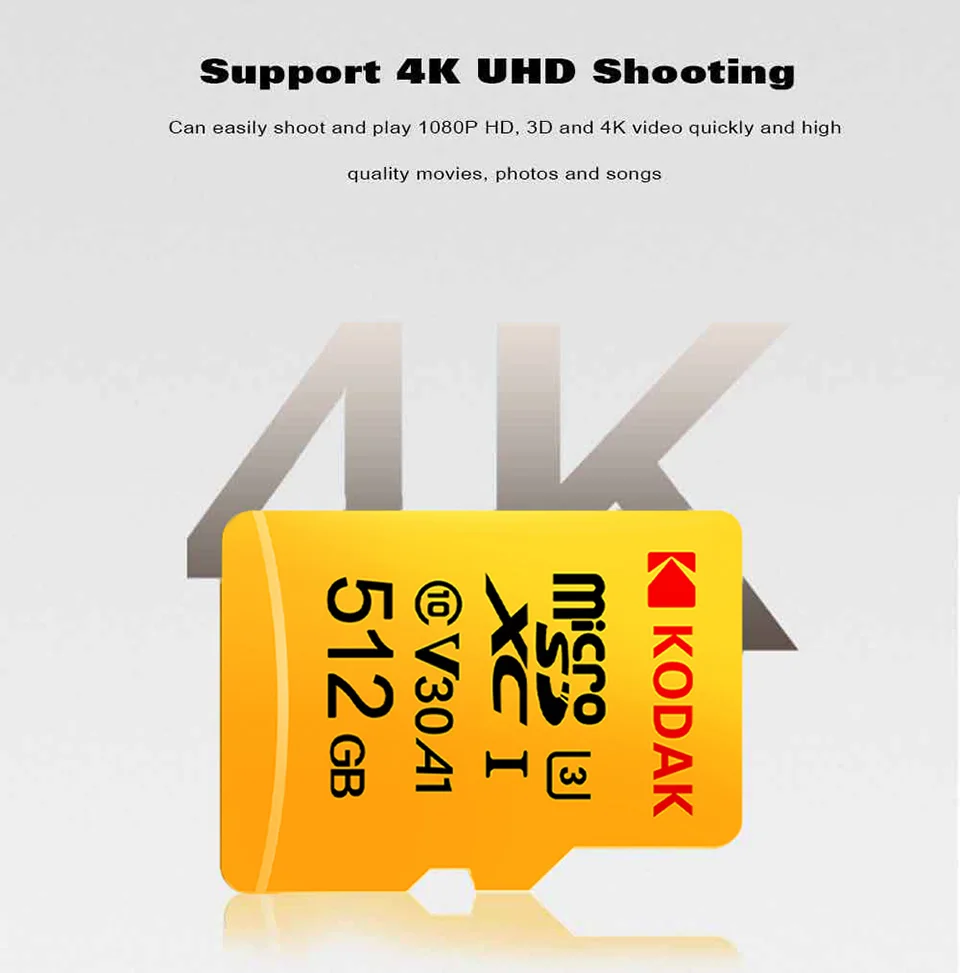 Kodak высокая скорость 16 Гб micro sd карта 32 Гб cartao de memoria класс 10 U1 64 ГБ TF флэш-карта памяти 128 ГБ mecard tarjeta micro sd