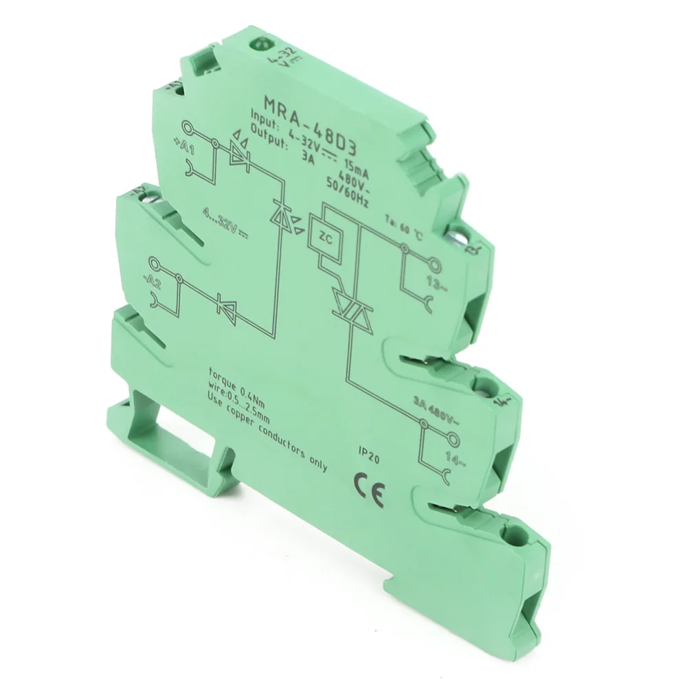MRA-48D3 ультра-тонкий 6 2 мм AC твердотельный релейный модуль вход 4-32VDC PLC TS-35 рельсовый