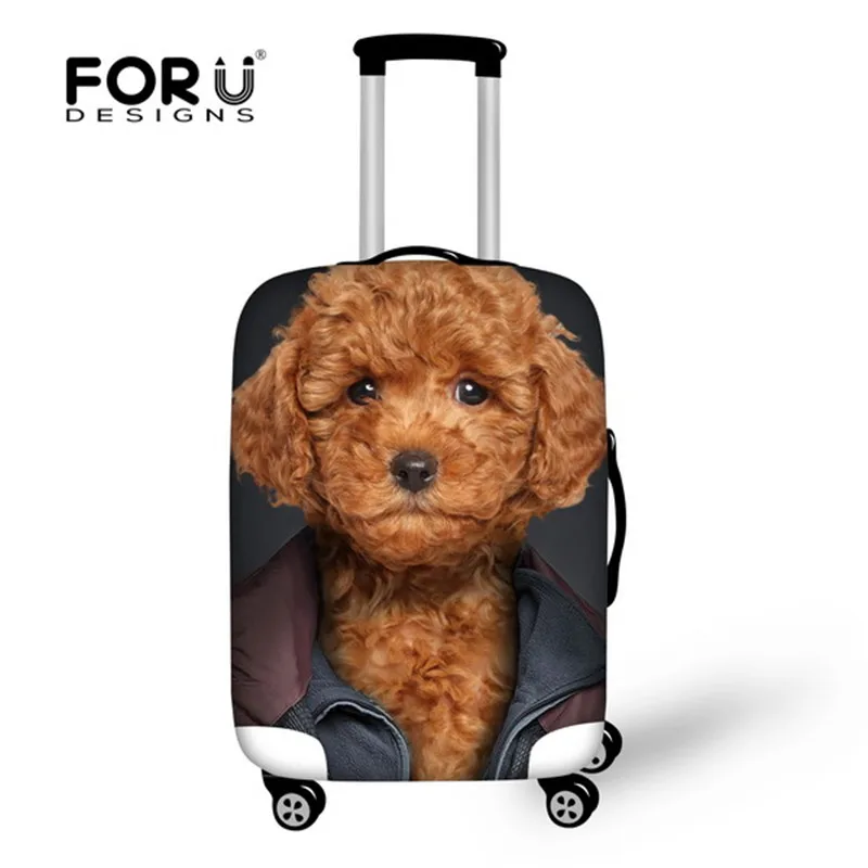 FORUDESIGNS/плотные эластичные Защитные чехлы для багажа для 18 20 22 24 26 28 дюймов, чехол для багажника с черной совой и щенком, чехол для путешествий - Цвет: C0081