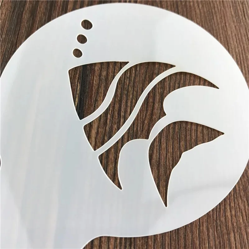 5 шт./компл. пластиковый трафарет в форме рыбы для печенья капучино кофе трафареты