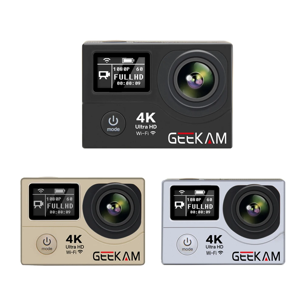 Geekam H3 h3r действие Камера 4 К Wi Fi Ultra HD 170d Go 30 м Водонепроницаемый мини Cam Pro Dual Экран