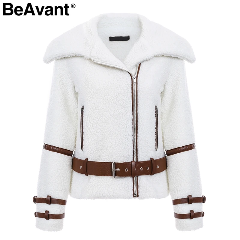 BeAvant отложной воротник плюшевый пиджак пальто женская Уличная Повседневная