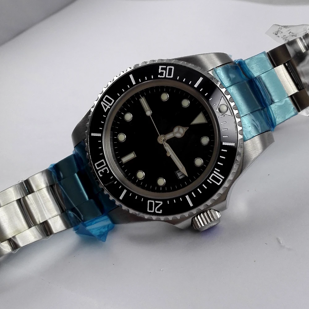 Часы Parnis 44 мм стерильный черный циферблат мужские часы|watch 44mm|watch menwatch men watch |