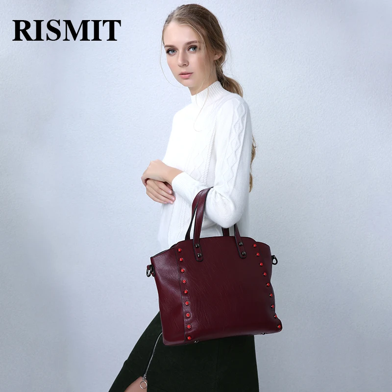 RISMIT женская сумка из искусственной кожи с высокой емкостью для отдыха однотонная