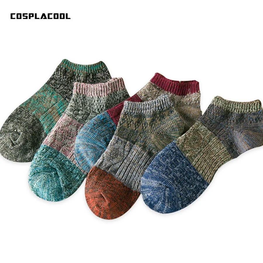 

[COSPLACOOL]NEW arrival thick line Sokken national style spell color socks men high quality men cotton socks calcetines hombre