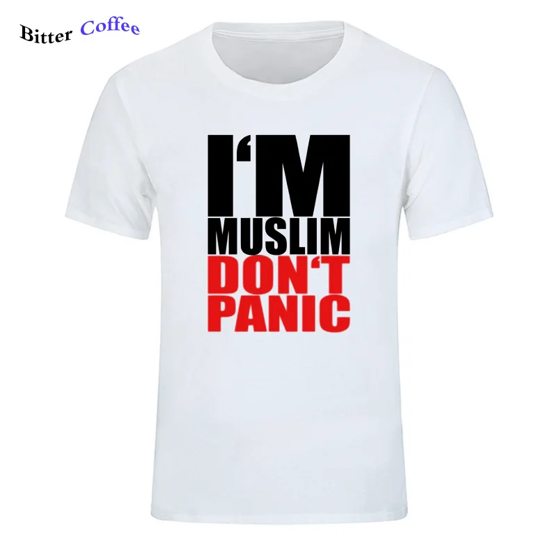 Новая брендовая мужская футболка I AM MUSLIM Don't PANIC islam Moslem печать хлопок летняя футболка плюс размер XS-3XL