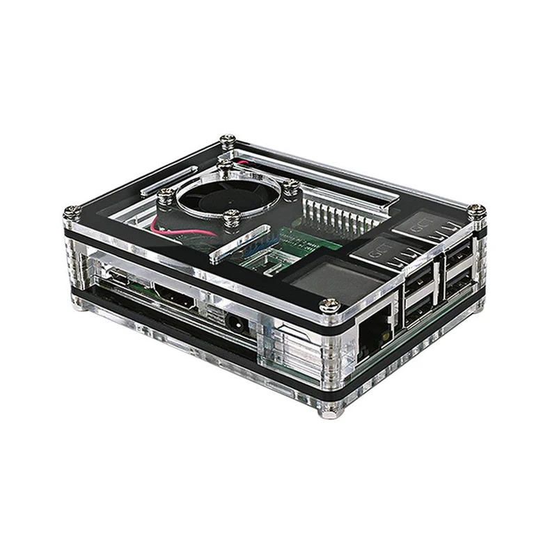 Чехол для корпуса Raspberry Pi чехол с алюминиевым радиатором охлаждающий вентилятор