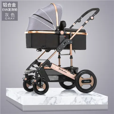 Детская коляска BABYFOND с высоким пейзажем, может лежать, складывается, четыре колеса, амортизатор, детская коляска - Цвет: K